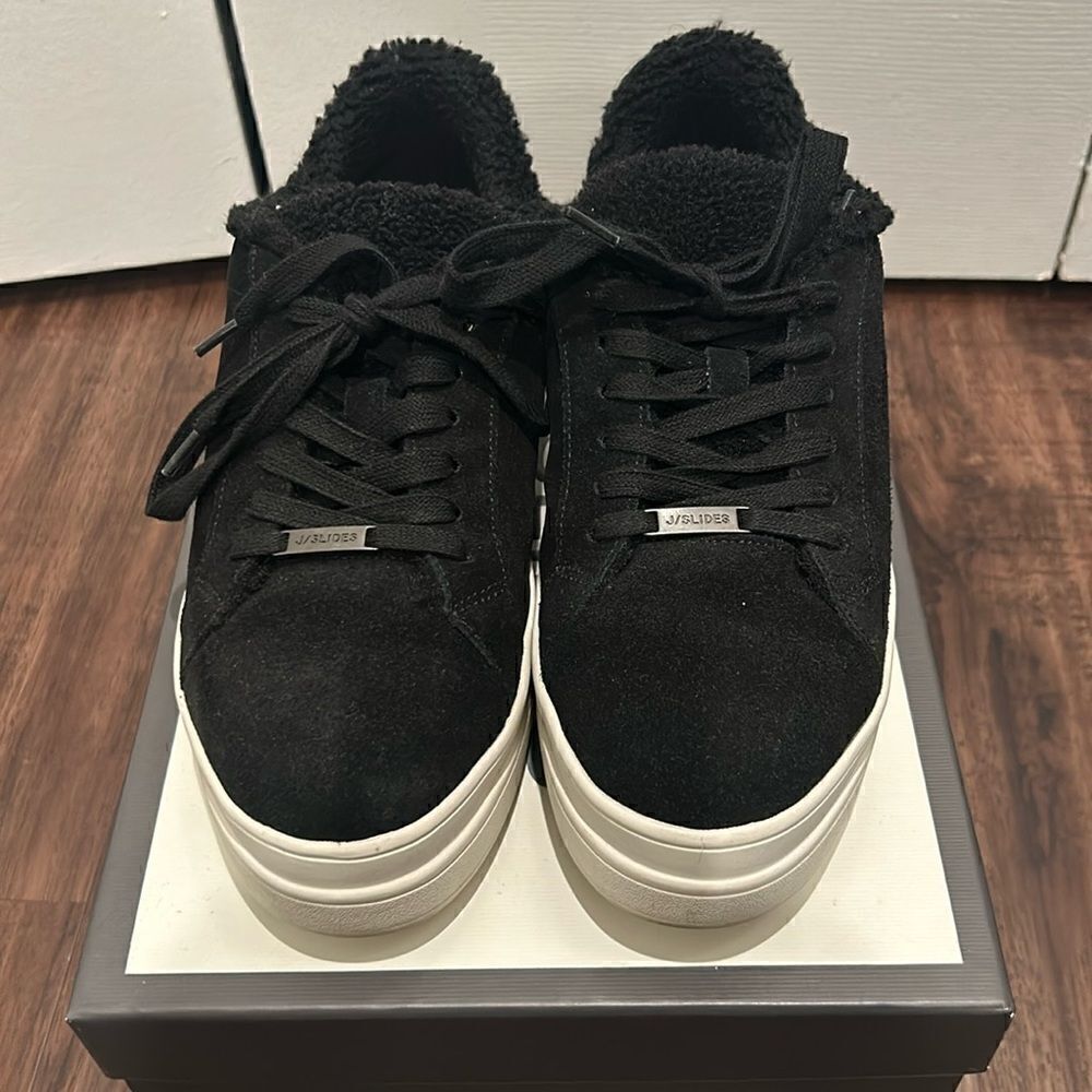 J/Slides Ninka Faux Fur Lined Waterproof Sneakers, Size 7.5